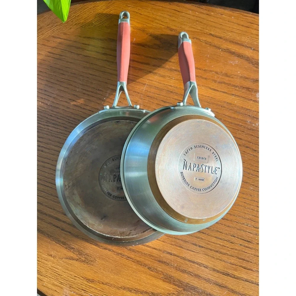 NapaStyle 18/10 Stainless Steel Copper Bottom Skillet Set 8